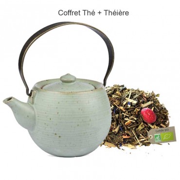 Théière céramique verte +...