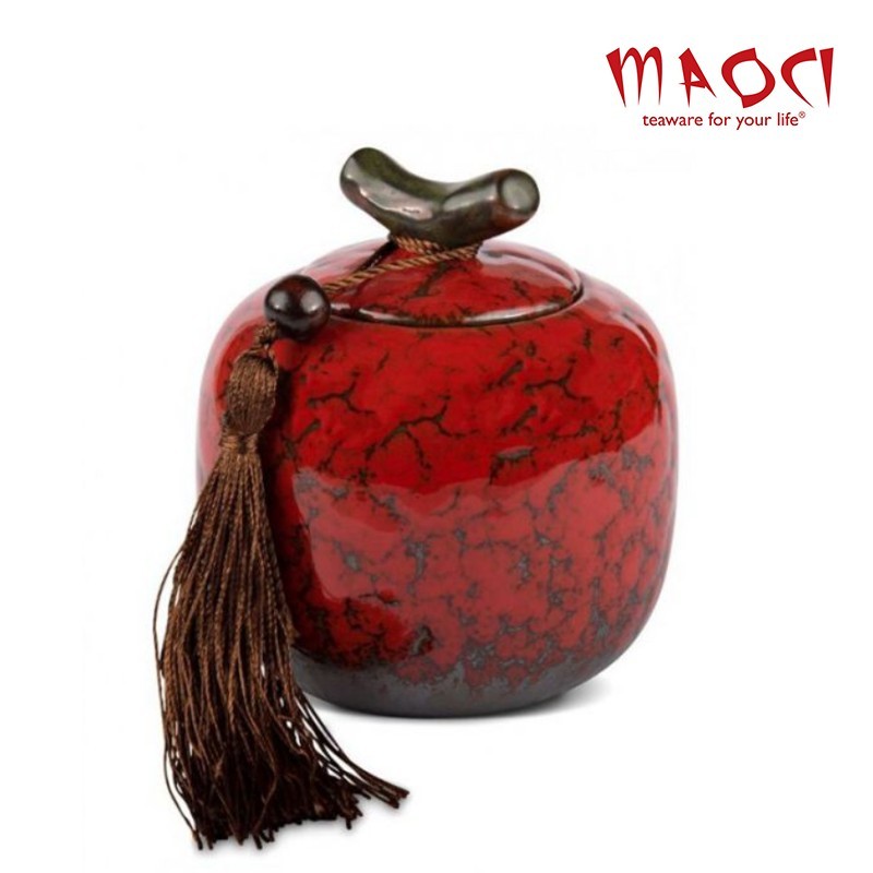 Boite en porcelaine rouge - 200ml Boite en porcelaine rouge - 200ml