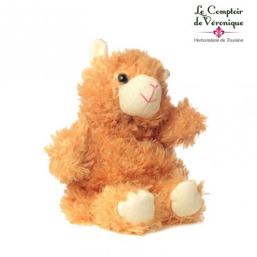 Peluche bouillotte Lama Ocre