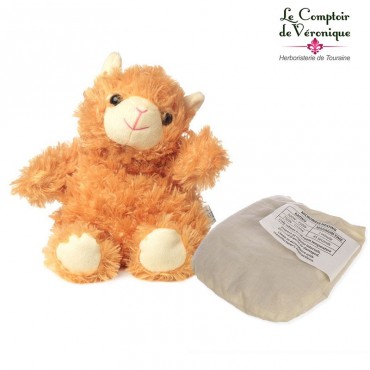 Peluche bouillotte Lama Ocre