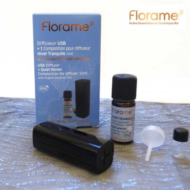 Coffret diffuseur USB  + huiles essentielles noir
